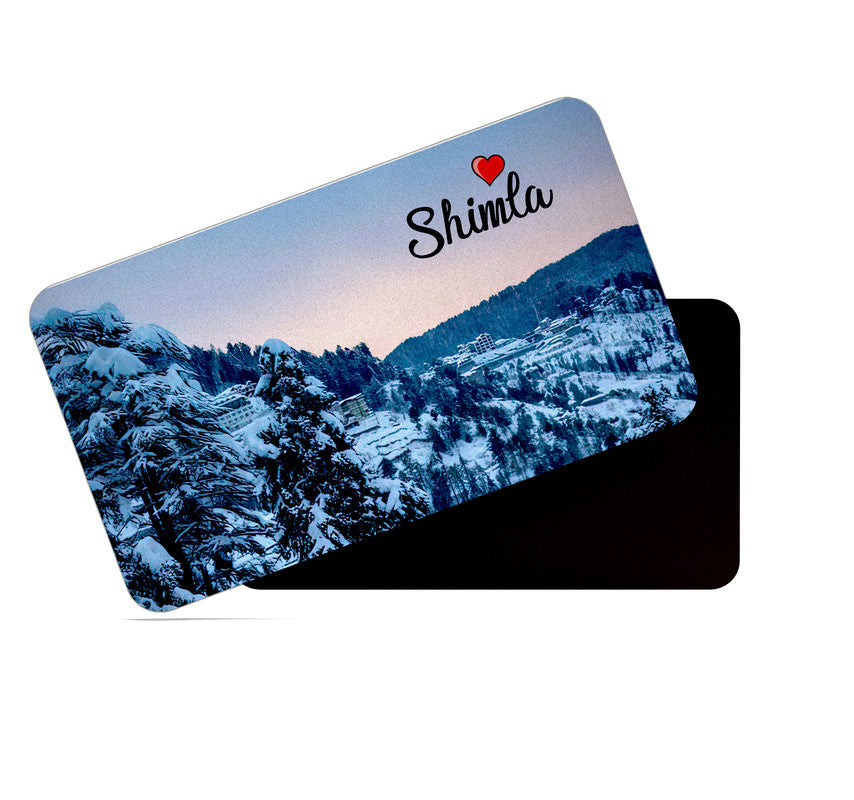 dhcrafts Rectangular Rubber Fridge Magnet / Magnetic Card Multicolor Himachal Pradesh Shimla D3 Design Pack of 1 (8.6cm x 5.4cm)